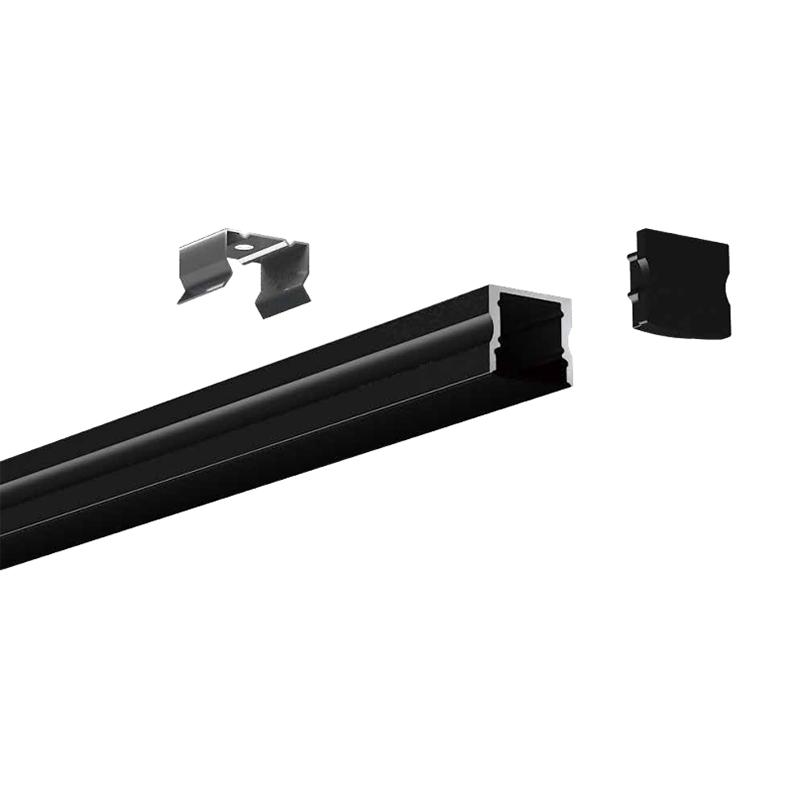 Black LED Diffuser Aluminum Profile For 12mm Width LED Strip Lighting